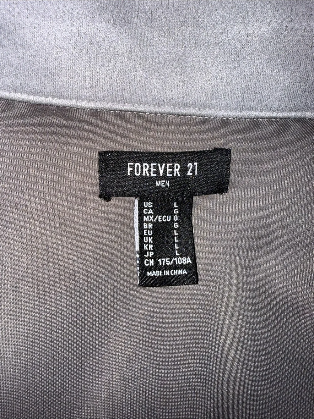 2255-Forever 21 Light Gray Snap-Front Overshirt